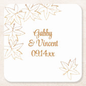 Ahornblatt-Rand-Hochzeit Rechteckiger Pappuntersetzer (Vorderseite)