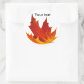 Ahornblatt Runder Aufkleber (Tasche)