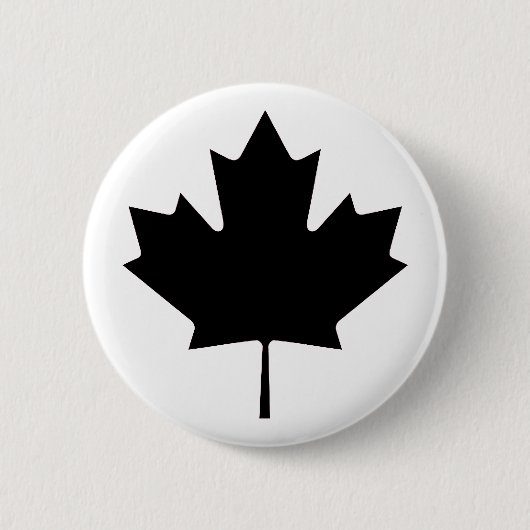 Ahornblatt schwarzes Transp die MUSEUM Zazzle Gesc Button (Vorderseite)