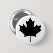 Ahornblatt schwarzes Transp die MUSEUM Zazzle Gesc Button (Vorne & Hinten)