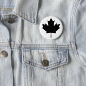Ahornblatt schwarzes Transp die MUSEUM Zazzle Gesc Button (Beispiel)