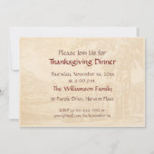 Ahornblatt und alter Ernte-Stich Einladung (Rückseite)