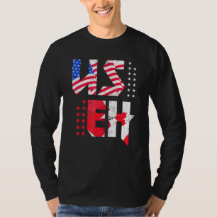 Ahornblatt US-Flagge Kanadisch Amerikanischer Stol T-Shirt