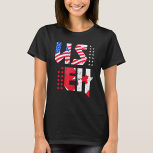 Ahornblatt US-Flagge Kanadisch Amerikanischer Stol T-Shirt