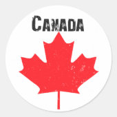 Ahornblattdesign Runder Aufkleber (Vorderseite)