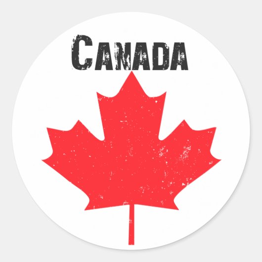 Ahornblattdesign Runder Aufkleber (Vorderseite)