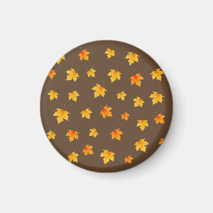 Ahornblätter auf braunem Hintergrund Magnet