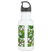 Ahornblätter auf Weiß Edelstahlflasche (Rückseite)