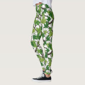Ahornblätter auf Weiß Leggings (Links)