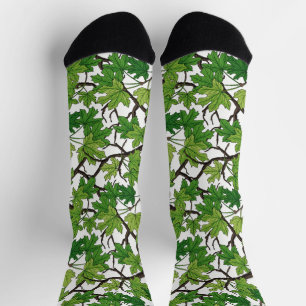Ahornblätter auf Weiß Socken