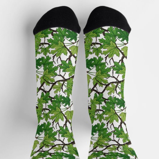 Ahornblätter auf Weiß Socken (Oben)