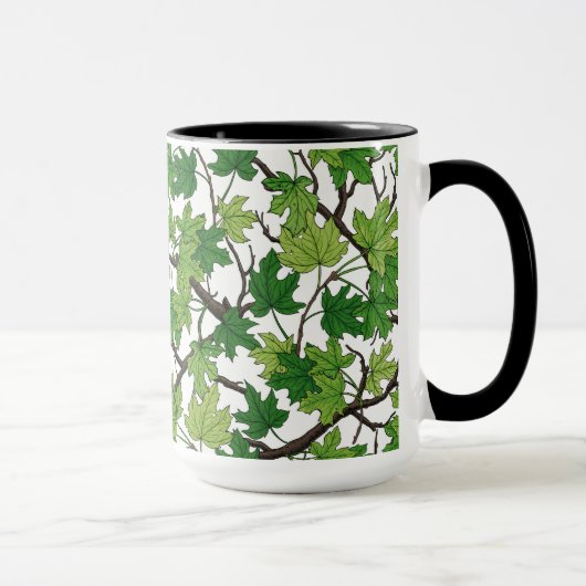Ahornblätter auf Weiß Tasse (Rechts)