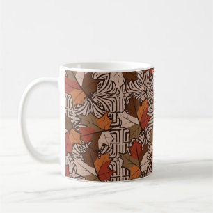 Ahornblätter Vierfinger-Blumenmuster Kaffeetasse