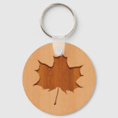 Ahornblättern in Holzdesign Schlüsselanhänger (Vorderseite)