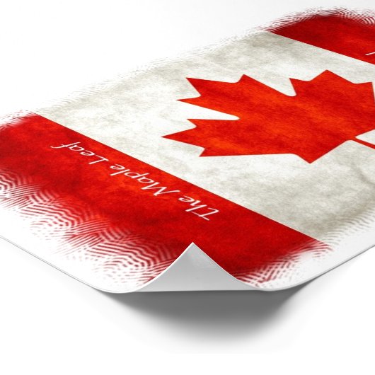 Ahornblättriges - kanadisches Flaggenplakat von Un Poster (Ecke)
