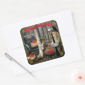 Ahornetikett Quadratischer Aufkleber (Umschlag)