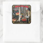 Ahornetikett Quadratischer Aufkleber (Tasche)