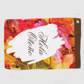 Ahornfall Herbst Blätter botanischer Golfer Lover Golfhandtuch (Horizontal)