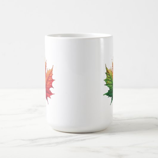 Ahornfallleaf Große klassische Keramik Kaffeetasse (Mittel)