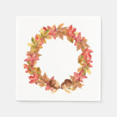 Ahornfarben-Blätter, Acorne, Berries Serviette (Vorderseite)