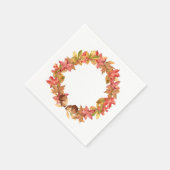 Ahornfarben-Blätter, Acorne, Berries Serviette (Ecke)