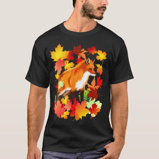 Ahornfuchs Leaf Herbst Herbst Natursaison verlasse T-Shirt (Vorderseite)
