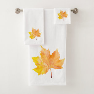 Ahornherbstblatt Badhandtuch Set