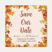 Ahornholz Orange Terrakotta Herbst Save the Date Magnet (Vorne)