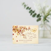 Ahornkarten-Blätter Herz Save the Date Abschlusska Begleitkarte (Stehend Vorderseite)