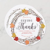 Ahornkraut Erntedank Abendessen Einladung (Vorne/Hinten)