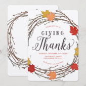 Ahornkraut Erntedank Abendessen Einladung (Vorne/Hinten)