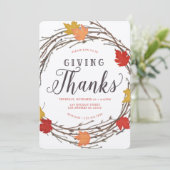 Ahornkraut Erntedank Abendessen Einladung (Stehend Vorderseite)