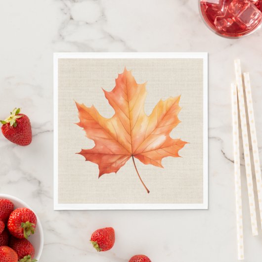 Ahornleaf auf Burlap Serviette (Beispiel)