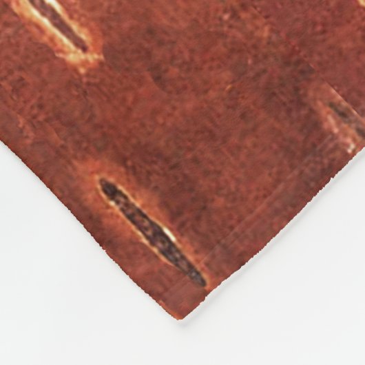 Ahornleaf auf der Birkenrinde Fleecedecke (Ecke)