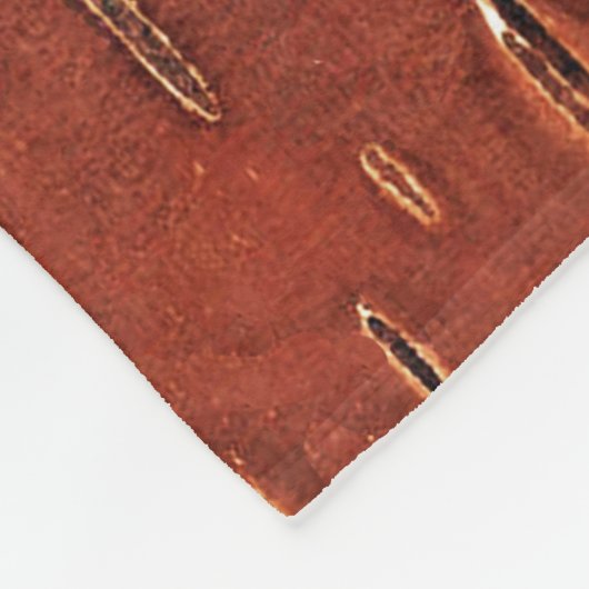 Ahornleaf auf der Birkenrinde Fleecedecke (Ecke)