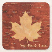 Ahornleaf auf der Birkenrinde Rechteckiger Pappuntersetzer (Vorderseite)