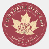 Ahornleaf-bearbeitbare Ahornsirup-Etikett Runder Aufkleber (Vorderseite)