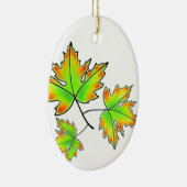 Ahornleaf, botanisch, rot-orangefarbene grüne Blät Keramikornament (Rechts)