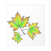 Ahornleaf, botanisch, rot-orangefarbene grüne Blät Notizblock (Vorderseite)