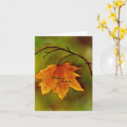 Ahornleaf Denken Sie an Sie Karte (Gelbe Blume)