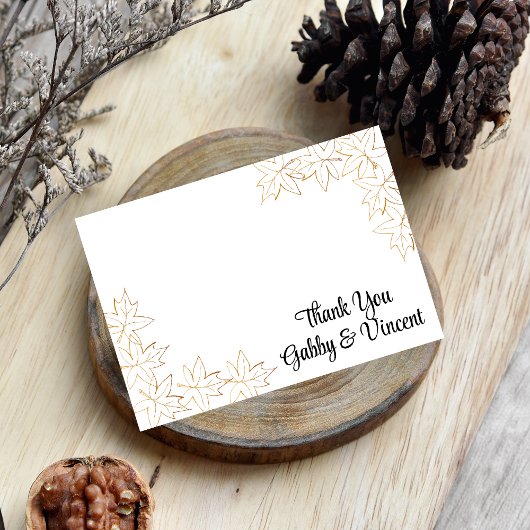 Ahornleaf-Edge-Hochzeit im Herbst Vielen Dank - Fl Einladung