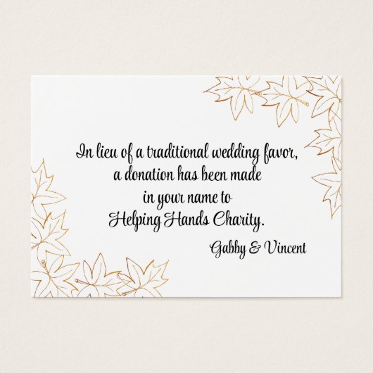 Ahornleaf-Edge-Hochzeit im Herbst-Wohltätigkeit (Vorderseite)