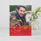 Ahornleaf-Foto Einladung (Stehend Vorderseite)