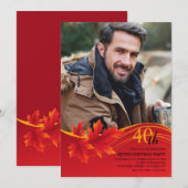 Ahornleaf-Foto Einladung (Vorne/Hinten)