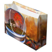 Ahornleaf Globe-Geschenktasche Große Geschenktüte (Vorderseite Schrägansicht)
