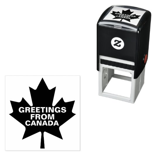 Ahornleaf-Grüße aus Kanada anpassbar Permastempel (Beispiel)