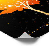 Ahornleaf Herbstbaum Orange Herbstlaube Saison Poster (Ecke)
