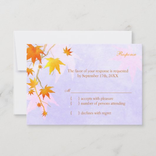 Ahornleaf Herbstlandhochzeit RSVP-Karte RSVP Karte (Vorderseite)