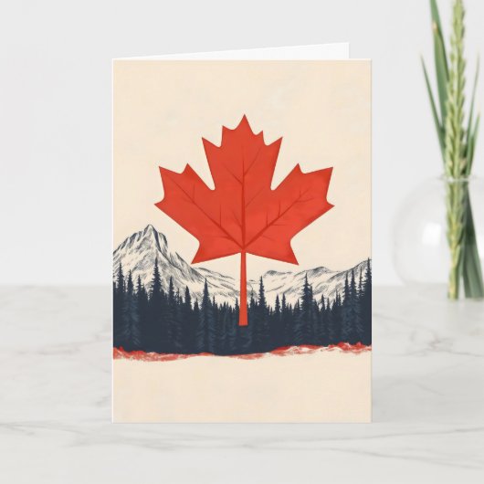 Ahornleaf Kanada Landschaft Feiertagskarte (Vorderseite)