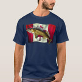 Ahornleaf Kanadische Flagge & Walleye Pike T - Shi T-Shirt (Vorderseite)